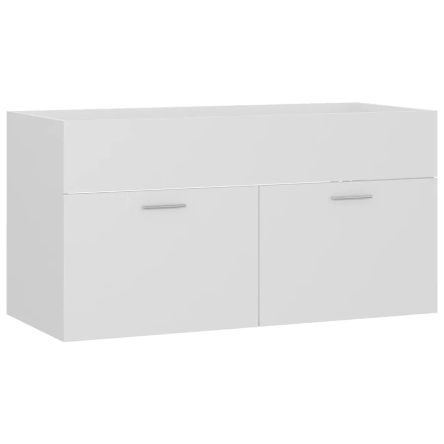 Ensemble de meubles de salle de bain Blanc Bois d'ingénierie - 8