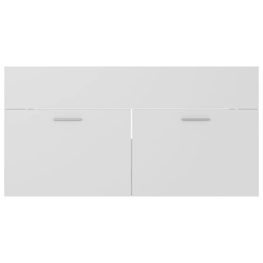 Ensemble de meubles de salle de bain Blanc Bois d'ingénierie - 9