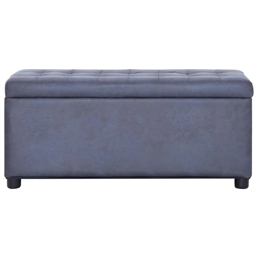 Pouf de rangement 87,5 cm Gris Similicuir daim - 2