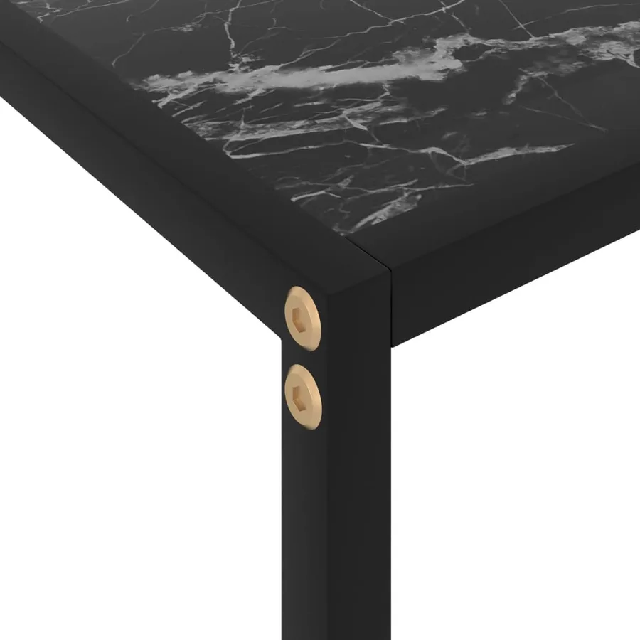 Table console Noir 100x35x75 cm Verre trempé - 5