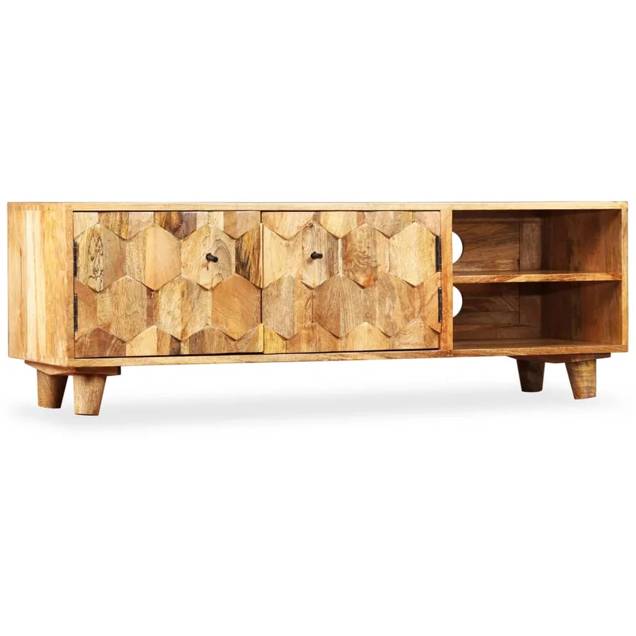 Meuble TV Bois massif de manguier 118 x 35 x 40 cm - 10
