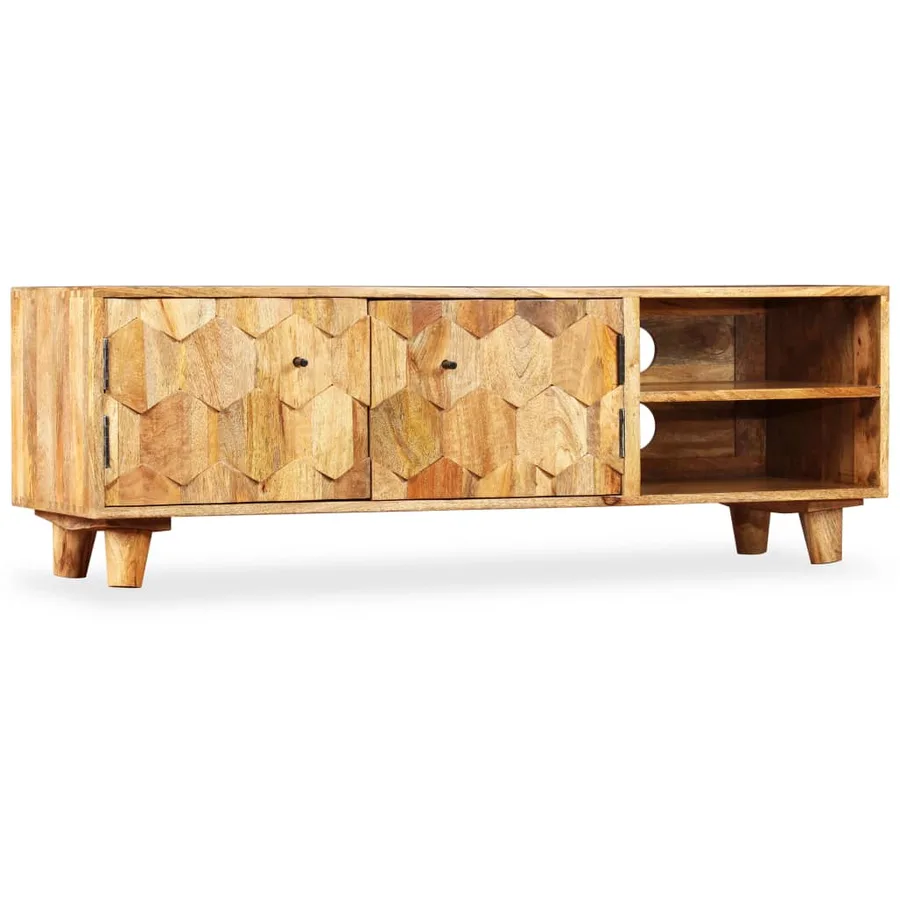 Meuble TV Bois massif de manguier 118 x 35 x 40 cm - 11
