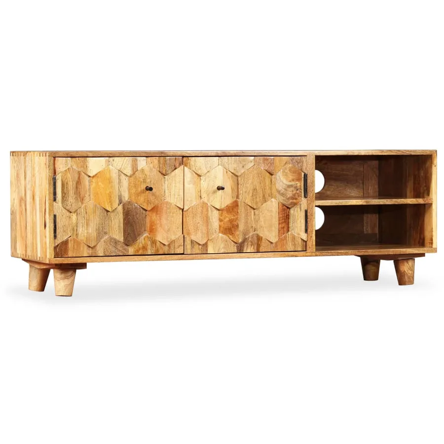Meuble TV Bois massif de manguier 118 x 35 x 40 cm - 9