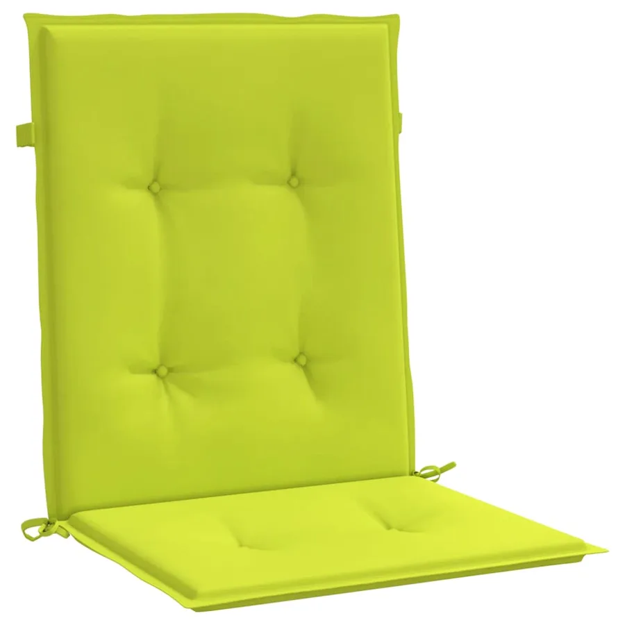 Coussins de chaise de jardin à dossier bas lot de 6 vert vif - 4