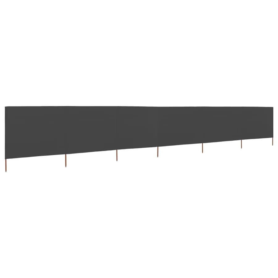 Paravent 6 panneaux Tissu 800 x 80 cm Gris