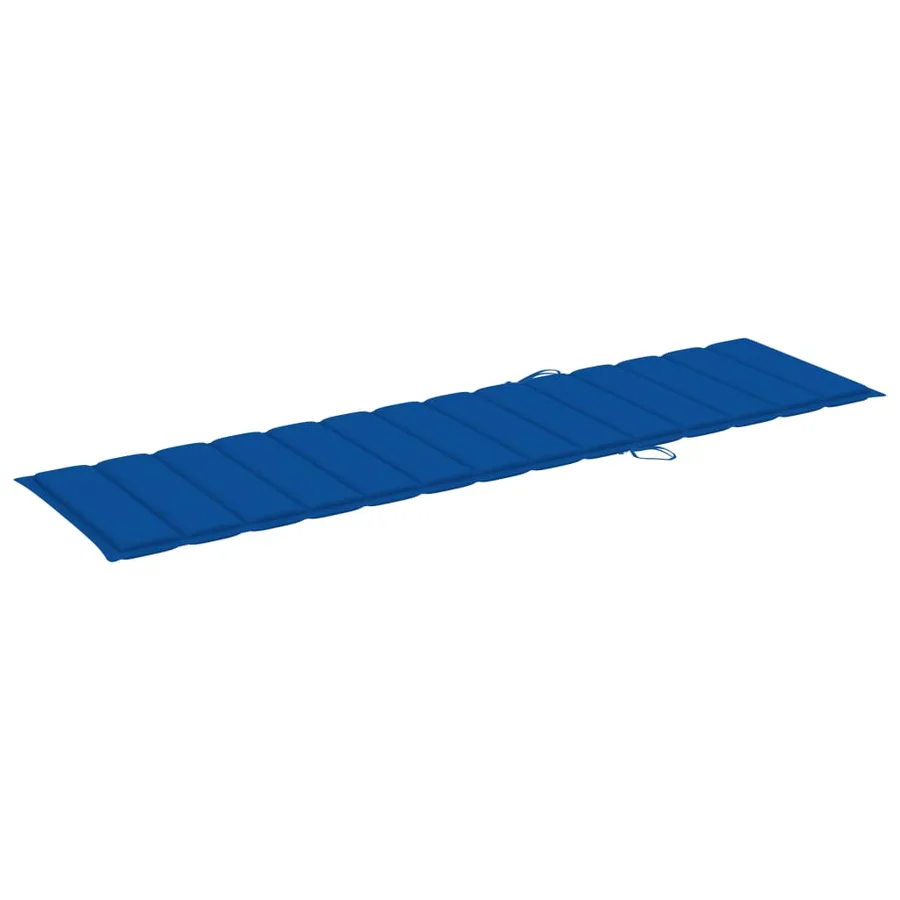 Chaise longue avec coussin bleu royal Bois de teck solide - 11