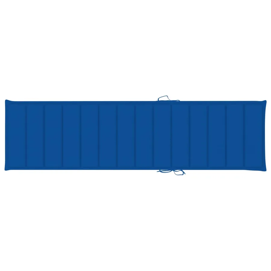 Chaise longue avec coussin bleu royal Bois de teck solide - 12
