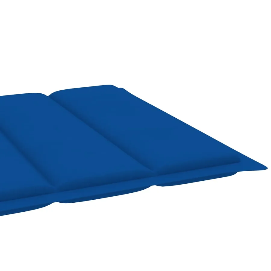 Chaise longue avec coussin bleu royal Bois de teck solide - 14