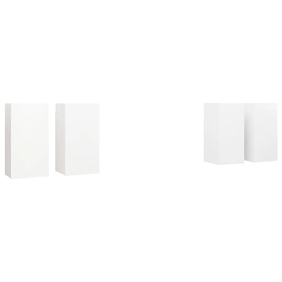 Meubles TV 4 pcs Blanc 30,5x30x60 cm Bois d'ingénierie - 2