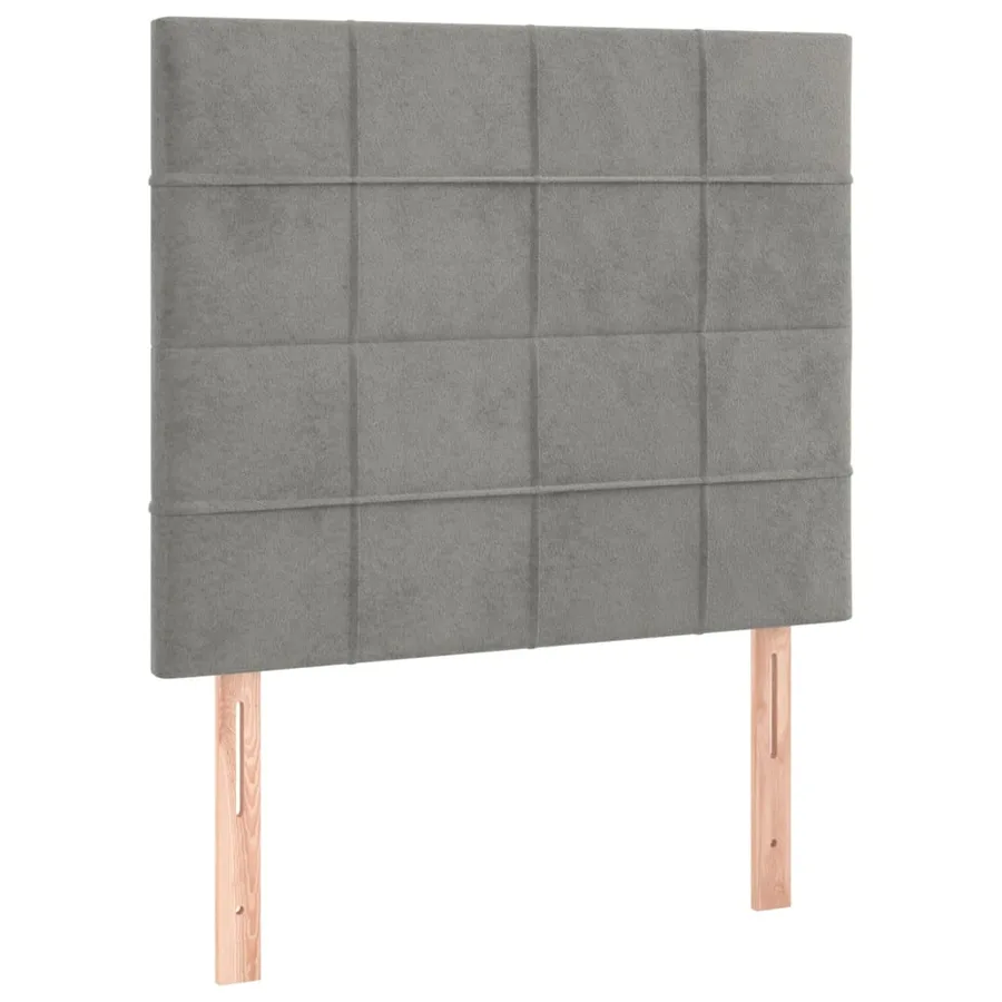 Tête de lit Gris clair 100x5x118/128 cm Velours - 2