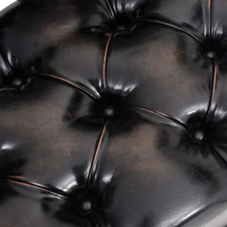 Banc de rangement avec dossier 110 cm Noir Similicuir - 6