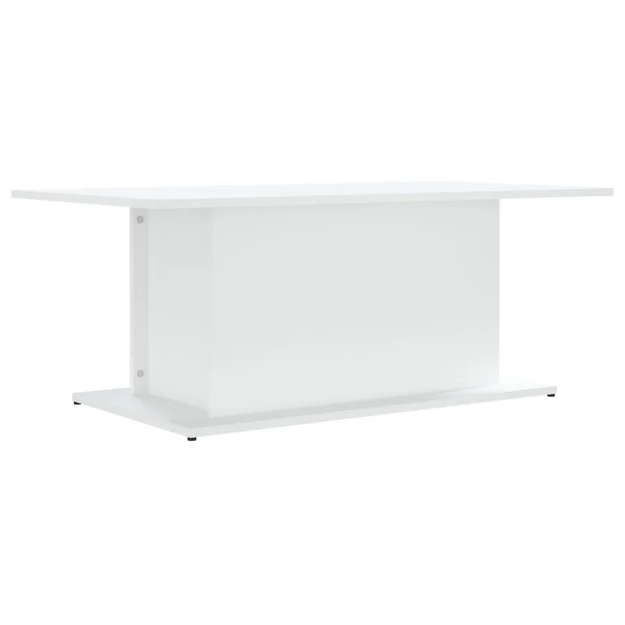 Table basse blanc 102x55,5x40 cm bois d'ingénierie - 2