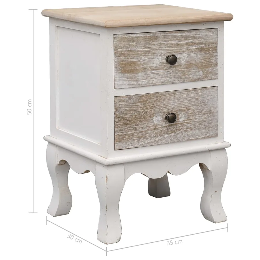 2 pcs Tables de chevet 35x30x50 cm Bois de Paulownia - 8