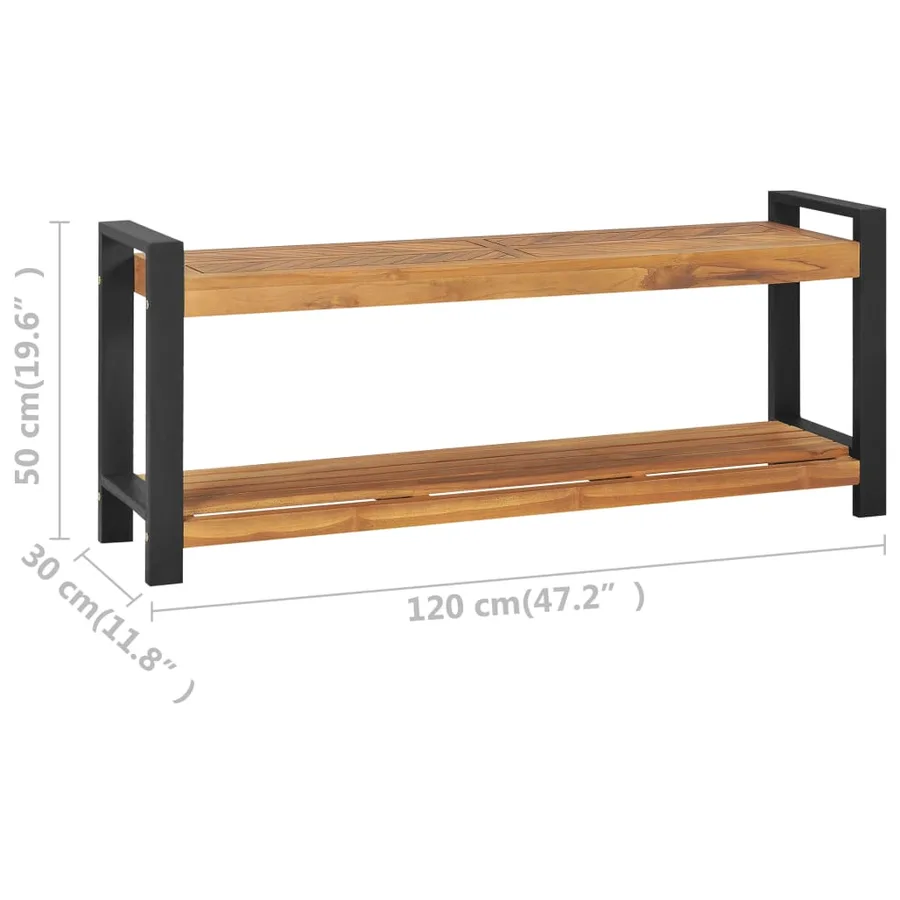 Banc 120 cm Bois de teck solide - 7