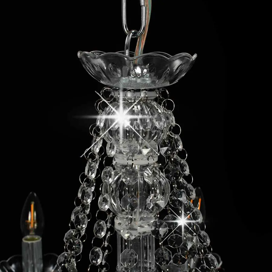 Lustre avec perles Argenté 12 ampoules E14 - 5