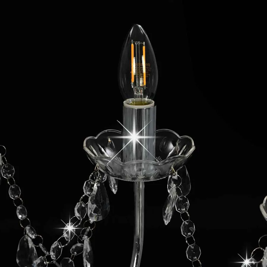 Lustre avec perles Argenté 12 ampoules E14 - 6