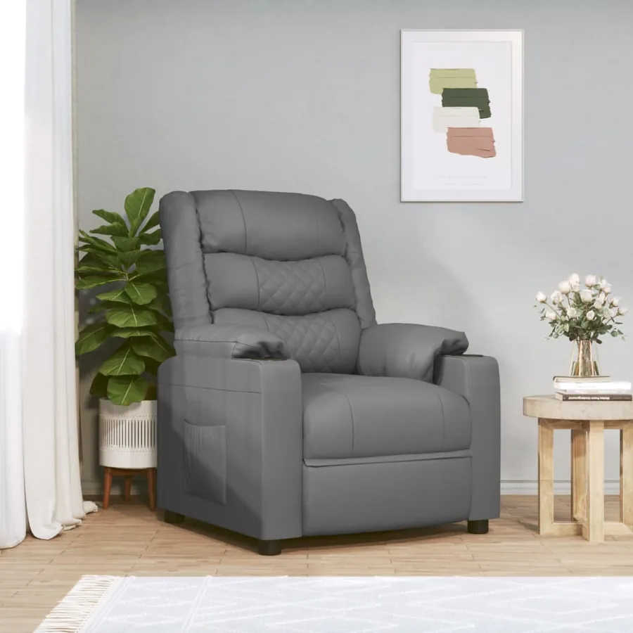 Fauteuil de massage électrique Gris Similicuir