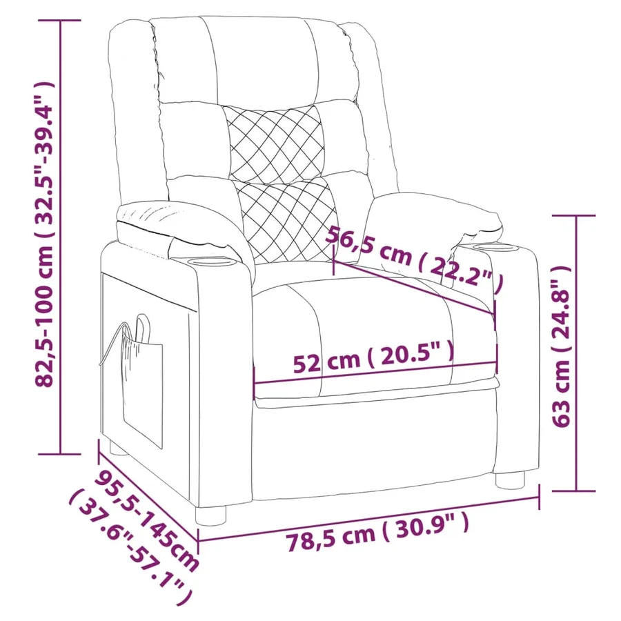 Fauteuil de massage électrique Gris Similicuir - 14