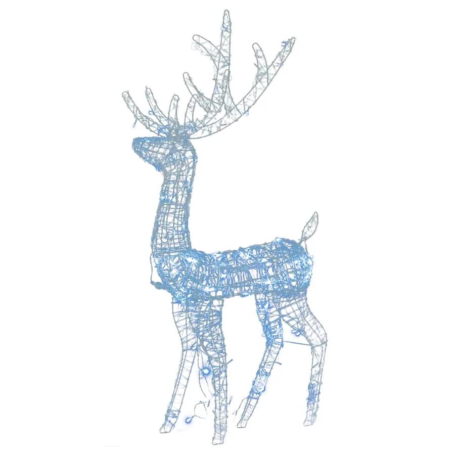 Décorations de Noël de renne Acrylique 3 pcs 128 cm Blanc froid - 3