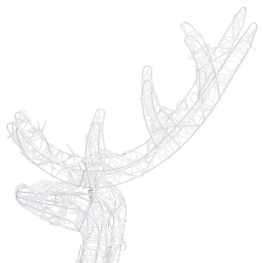 Décorations de Noël de renne Acrylique 3 pcs 128 cm Blanc froid - 5