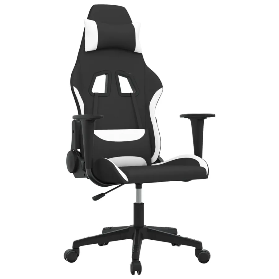 Chaise de jeu Noir et blanc Tissu - 2