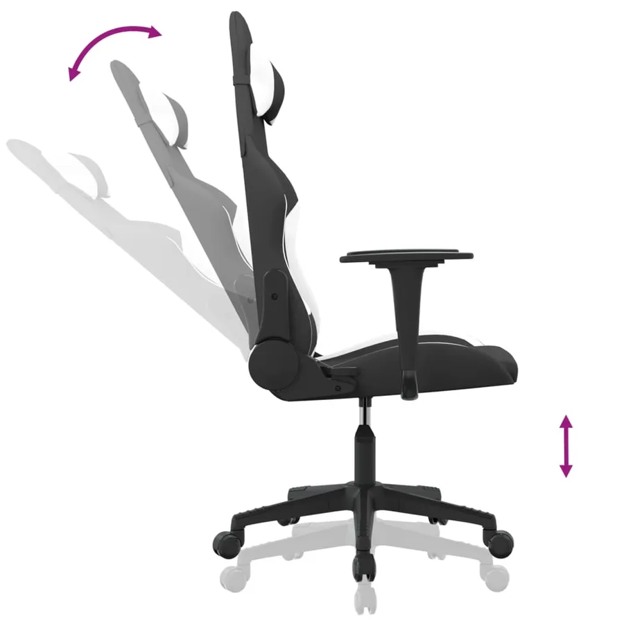 Chaise de jeu Noir et blanc Tissu - 6