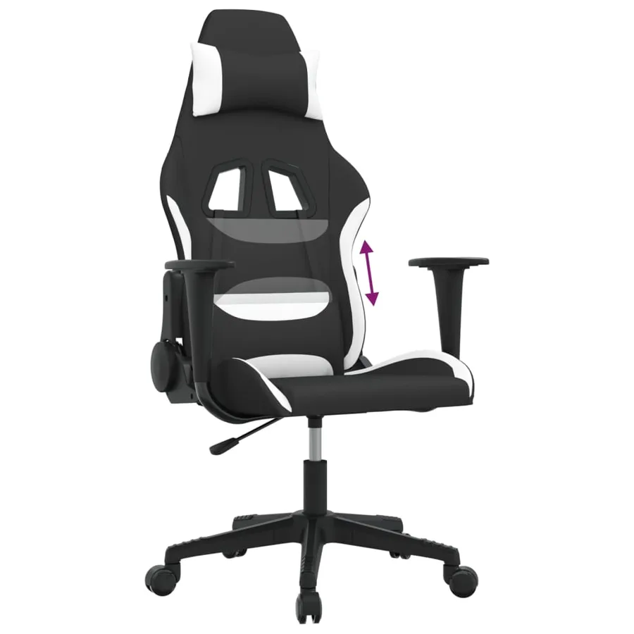Chaise de jeu Noir et blanc Tissu - 7