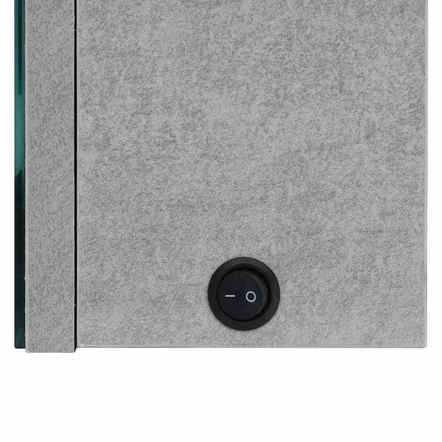 Armoire de salle de bain à miroir LED Gris béton 89x14x62 cm - 6