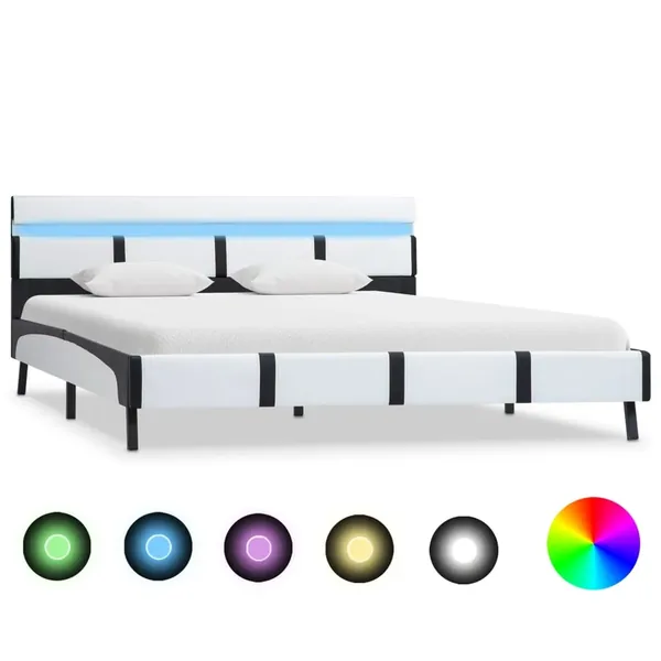 Cadre de lit avec LED sans matelas blanc 120x200 cm