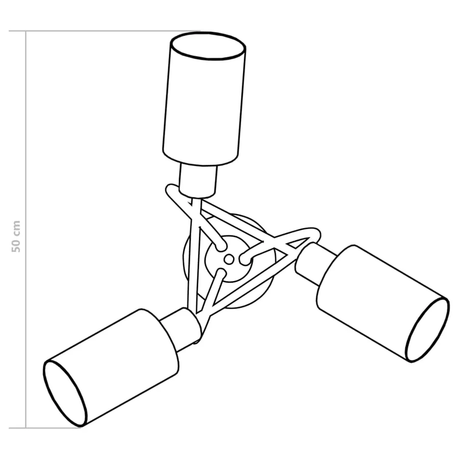 Plafonnier avec abat-jour en verre 3 ampoules E14 Blanc  Cône - 9