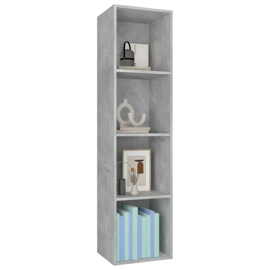 Bibliothèque/Meuble TV Gris béton 36x30x143cm Bois d’ingénierie - 3
