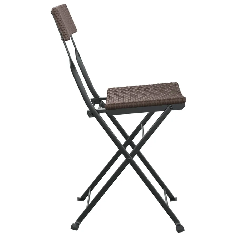 Chaises de bistrot pliantes lot de 2 Résine tressée et acier - 5
