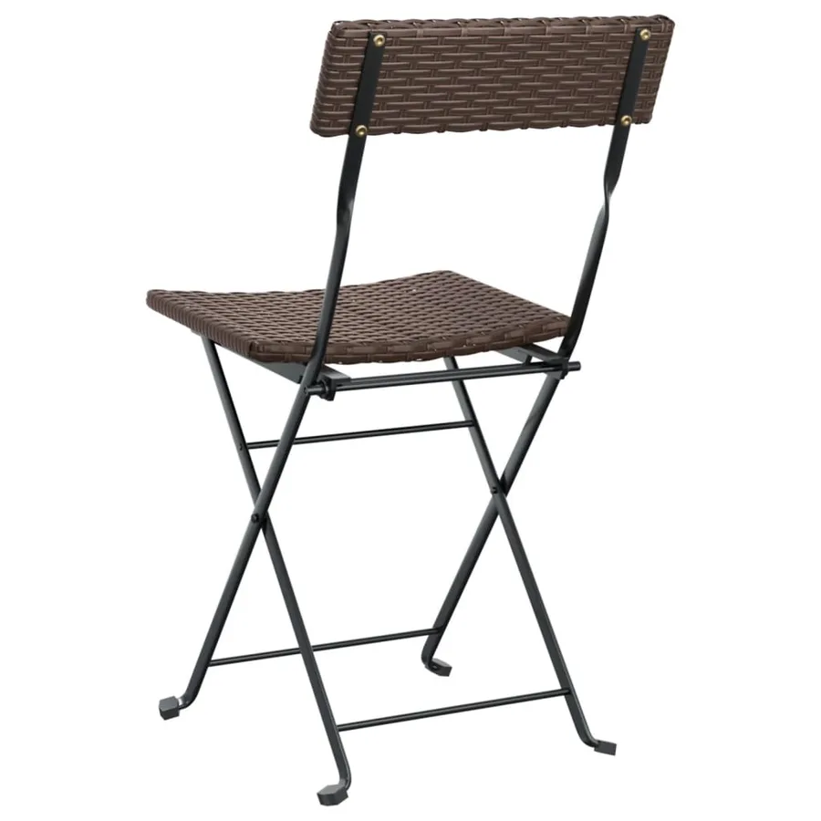 Chaises de bistrot pliantes lot de 2 Résine tressée et acier - 6
