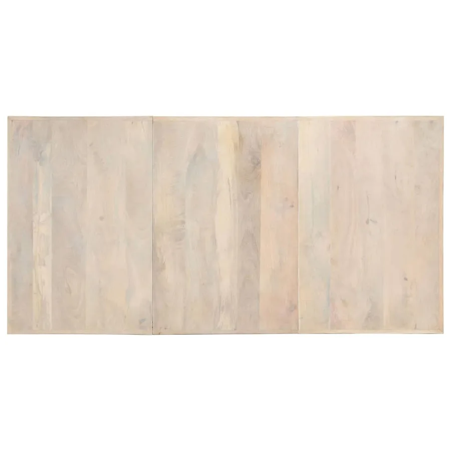 Table à dîner 180x90x76 cm Bois de manguier massif blanchi - 4