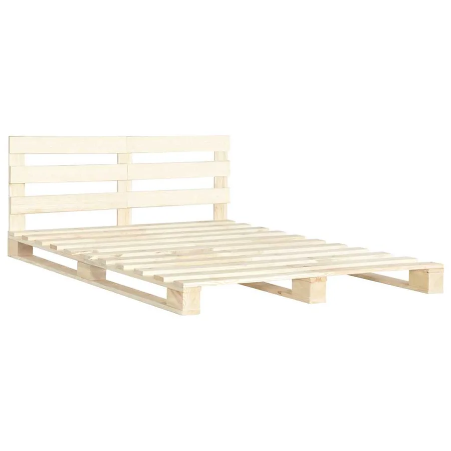Cadre de lit de palette sans matelas 140x200 cm bois massif pin - 2