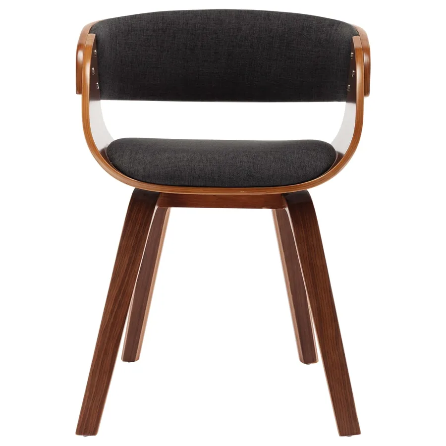 Chaise à manger gris bois courbé et tissu - 3
