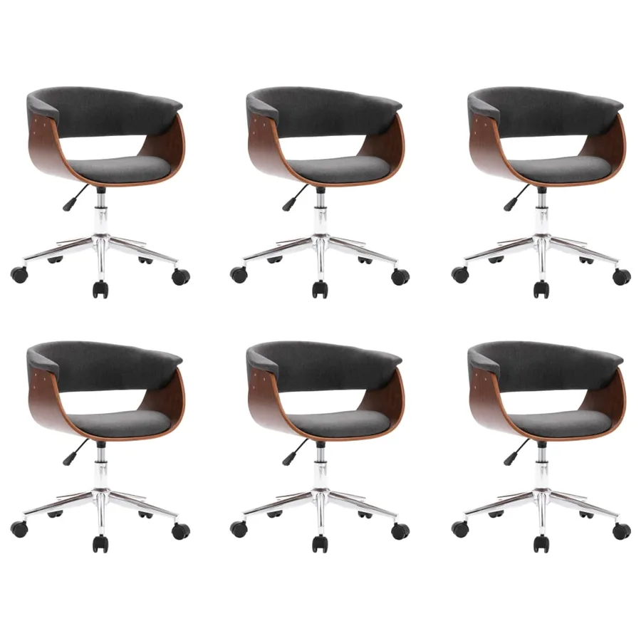 Chaises pivotantes à manger lot de 6 gris tissu - 2