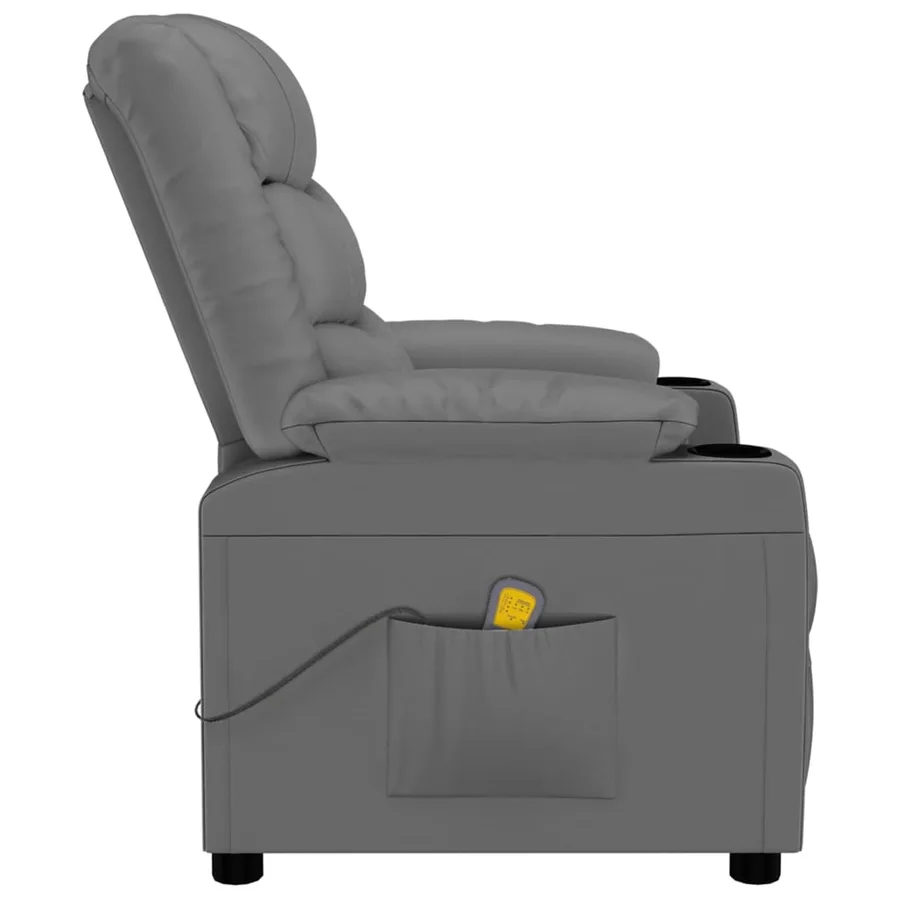 Fauteuil de massage Gris Similicuir - 4