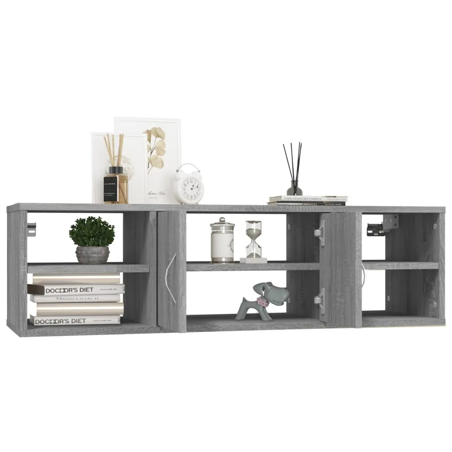 Étagère murale Sonoma gris 102x30x29 cm Bois ingénierie - 4