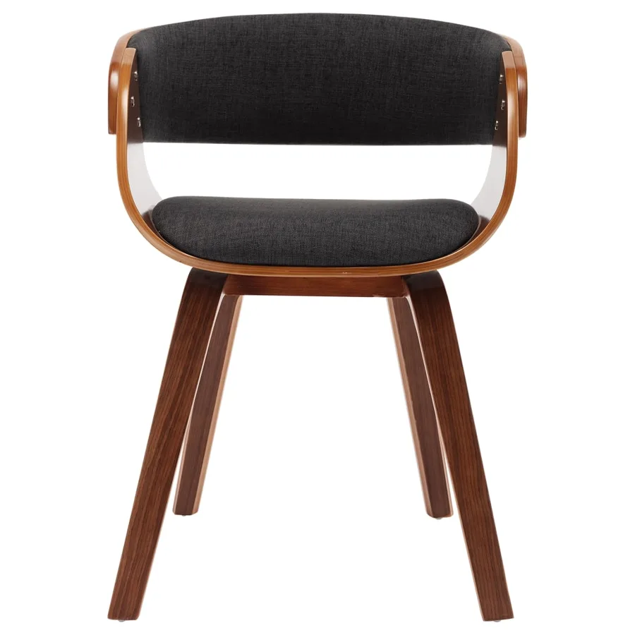 Chaises à manger lot de 6 gris bois courbé et tissu - 3