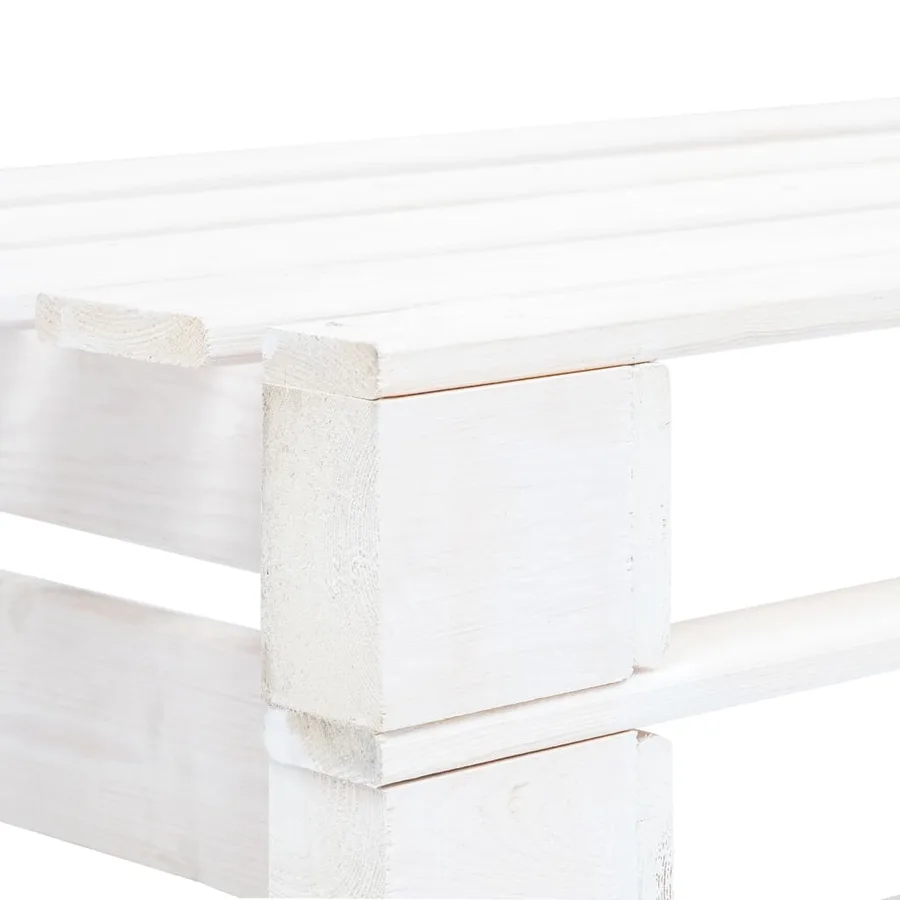 Canapé central palette de jardin Blanc Bois de pin imprégné - 3