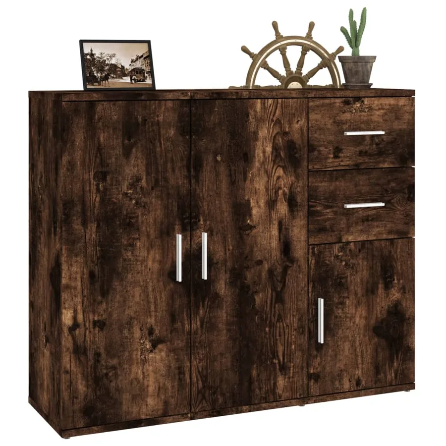 Buffet Chêne fumé 91x29,5x75 cm Bois d'ingénierie - 5