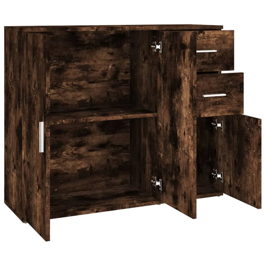 Buffet Chêne fumé 91x29,5x75 cm Bois d'ingénierie - 8