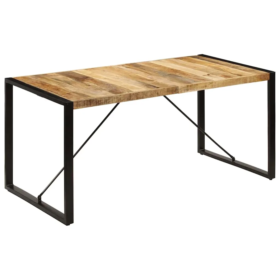 Table à manger 160x80x75 cm bois de manguier massif - 11