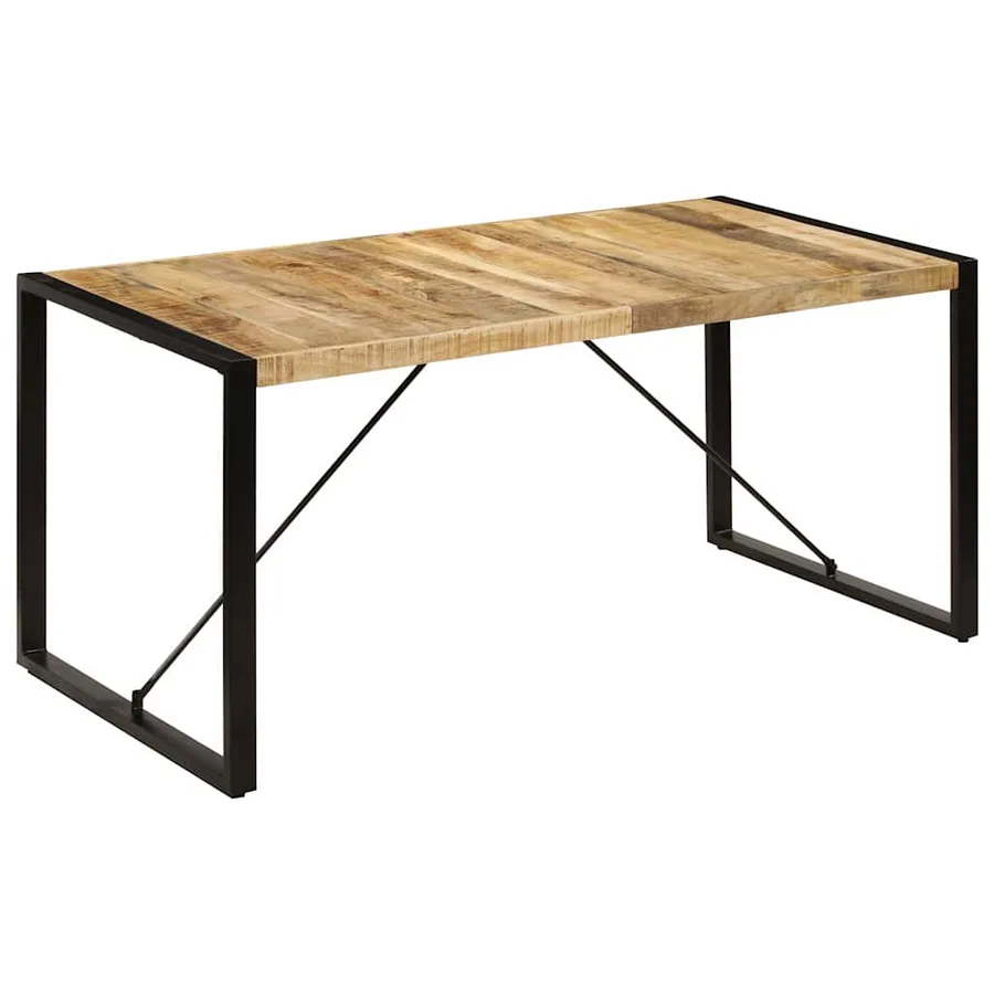 Table à manger 160x80x75 cm bois de manguier massif - 9