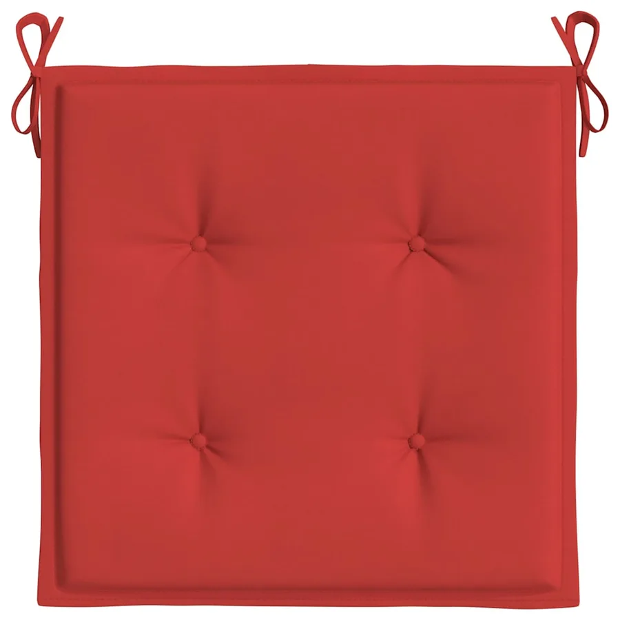 Coussins de chaise jardin lot de 4 rouge 50x50x4cm tissu oxford - 6