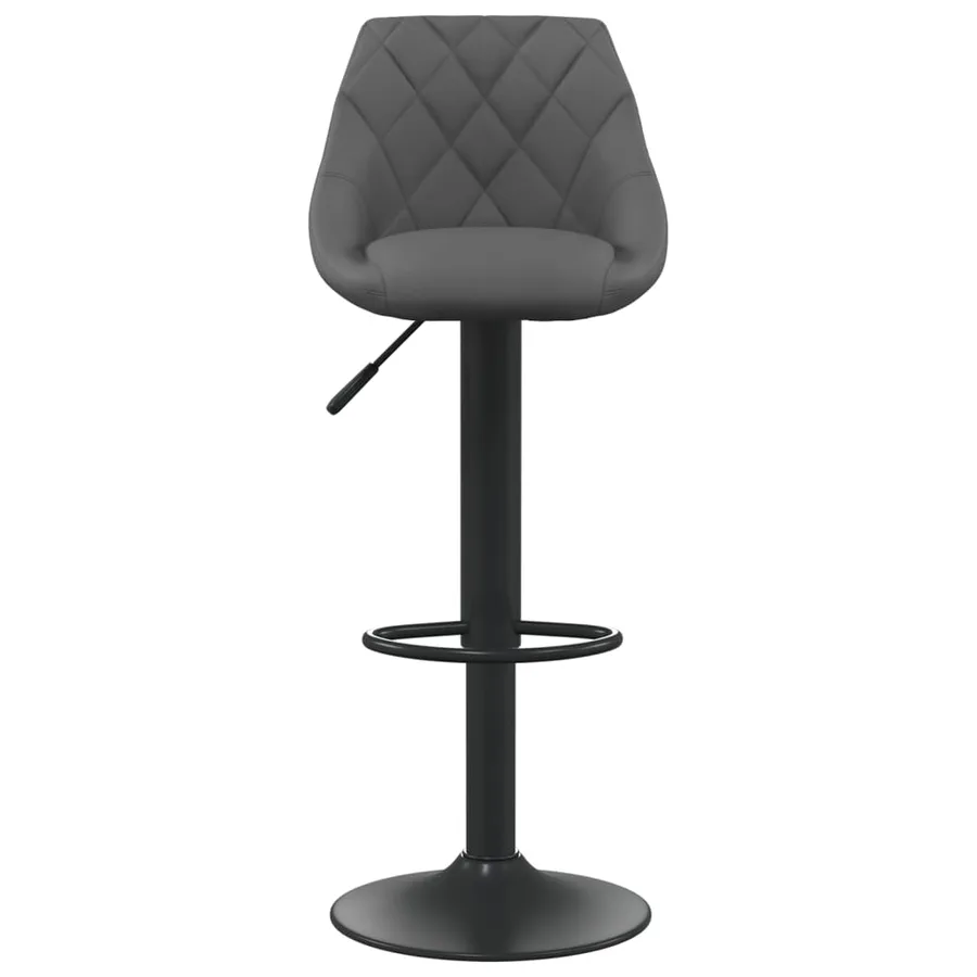 Tabourets de bar lot de 2 gris foncé velours - 4