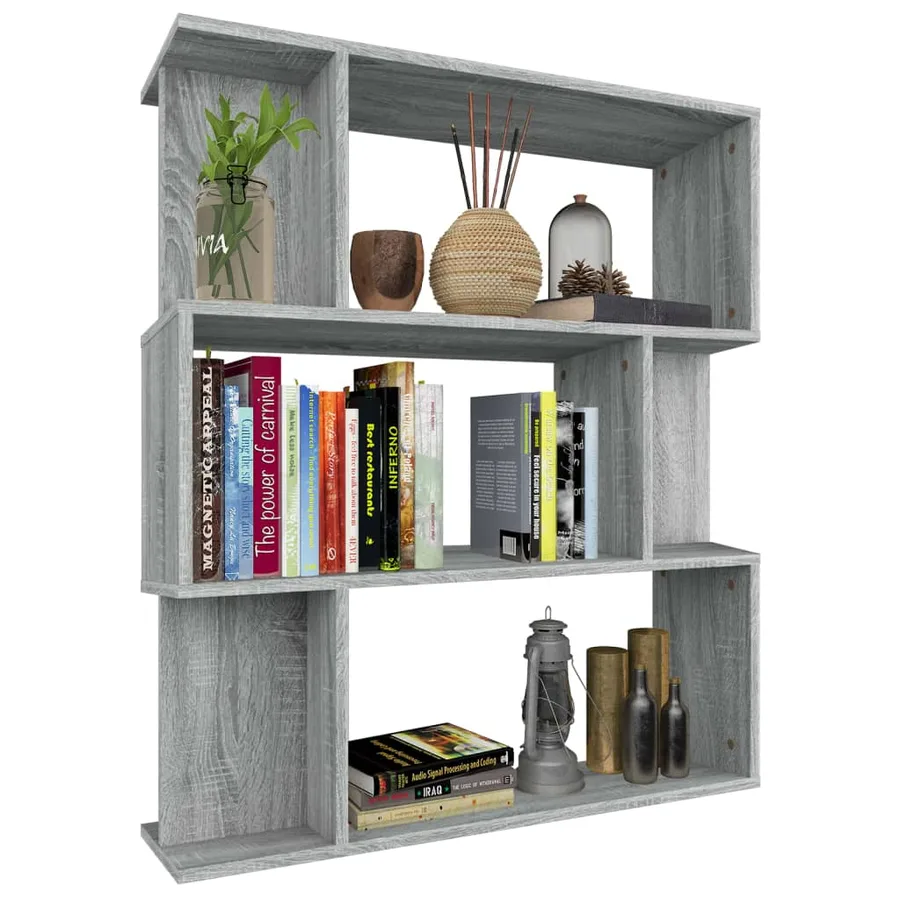 Bibliothèque/Cloison Sonoma gris 80x24x96 cm Bois d'ingénierie - 6
