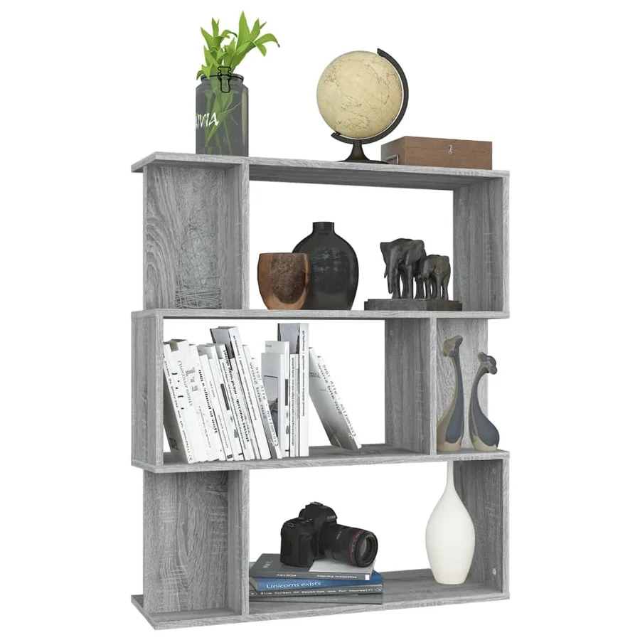 Bibliothèque/Cloison Sonoma gris 80x24x96 cm Bois d'ingénierie - 7