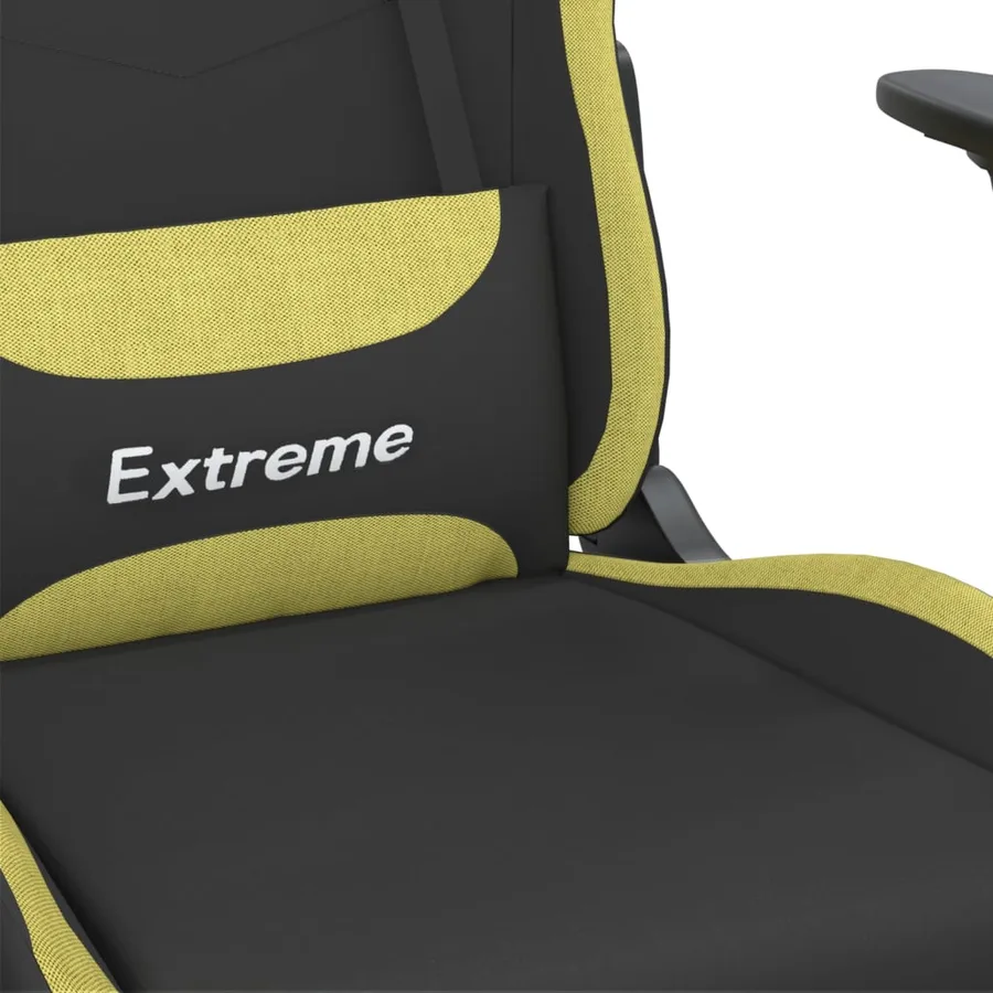 Chaise de jeu de massage Noir et vert clair Tissu - 8